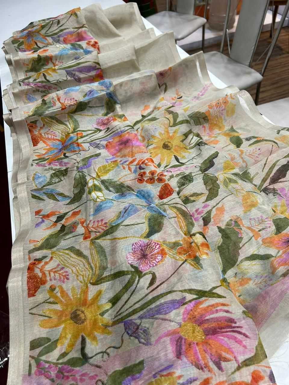 Ynf Linen KESH484 307 Sarees Wedding Collections Festive Collections Wholesale Printed Sarees Hand Work Sarees Linen Sarees Manufacturer