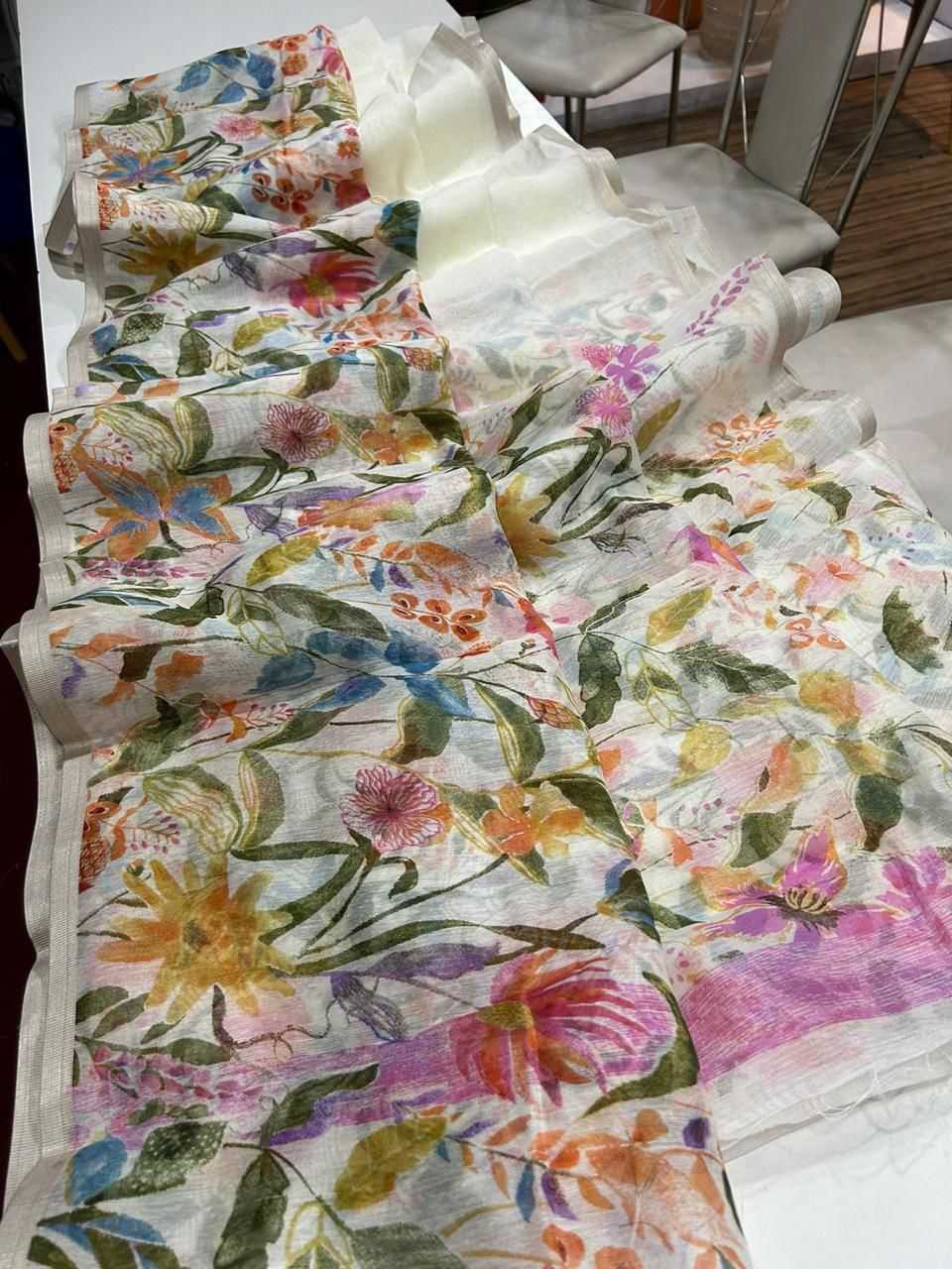 Ynf Linen KESH484 307 Sarees Wedding Collections Festive Collections Wholesale Printed Sarees Hand Work Sarees Linen Sarees Manufacturer