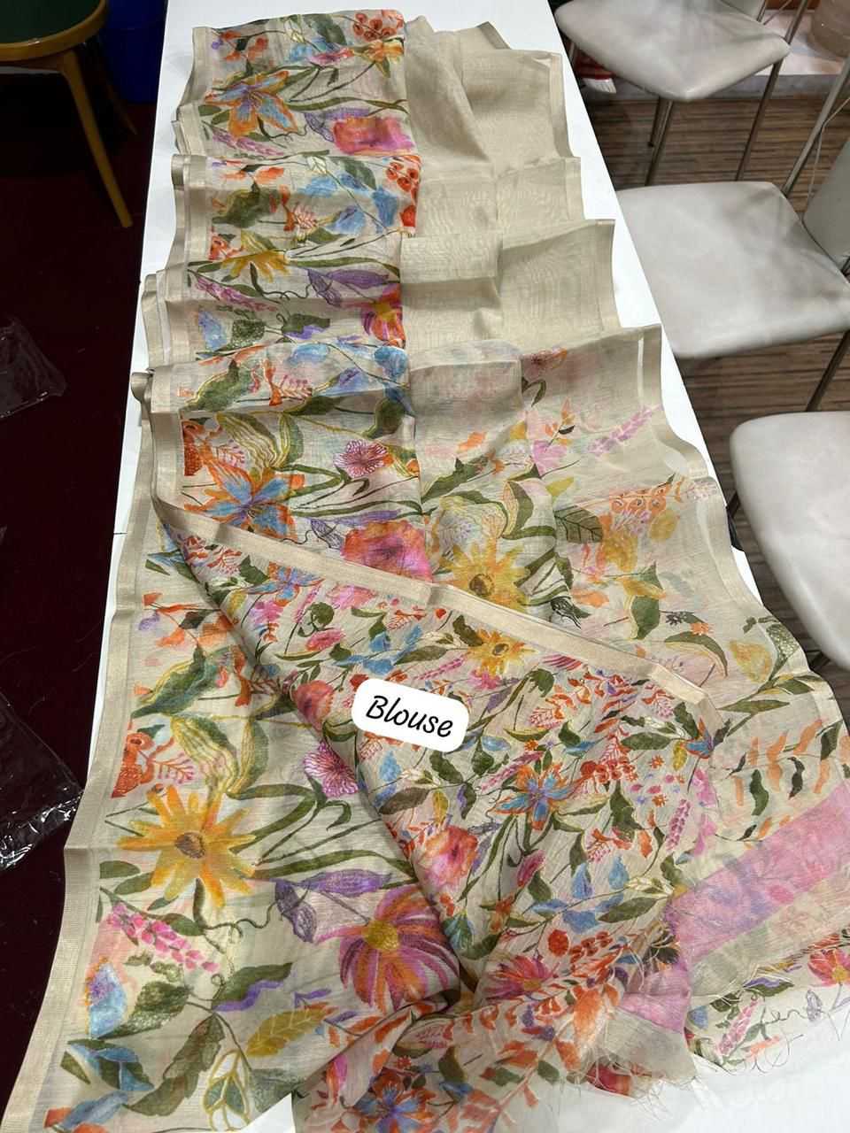 Ynf Linen KESH484 307 Sarees Wedding Collections Festive Collections Wholesale Printed Sarees Hand Work Sarees Linen Sarees Manufacturer