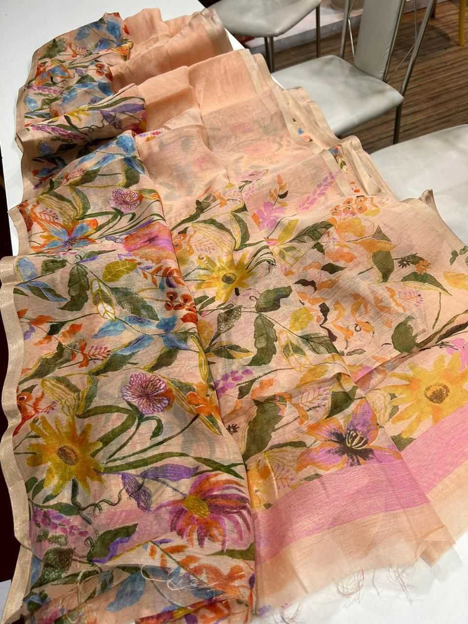 Ynf Linen KESH484 307 Sarees Wedding Collections Festive Collections Wholesale Printed Sarees Hand Work Sarees Linen Sarees Manufacturer