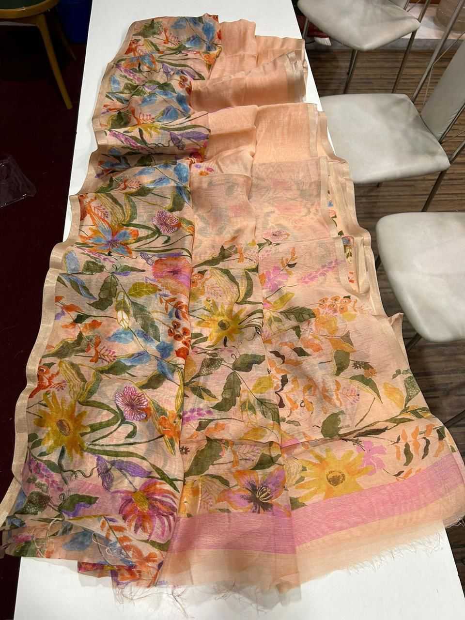 Ynf Linen KESH484 307 Sarees Wedding Collections Festive Collections Wholesale Printed Sarees Hand Work Sarees Linen Sarees Manufacturer
