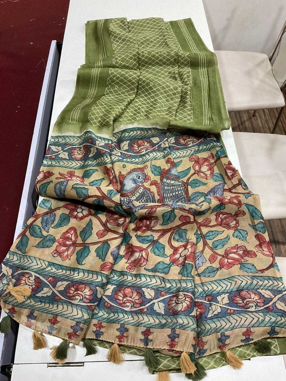 Ynf Linen KESH484 310 Sarees Wedding Collections Festive Collections Wholesale Printed Sarees Kalamkari Sarees Linen Sarees Manufacturer