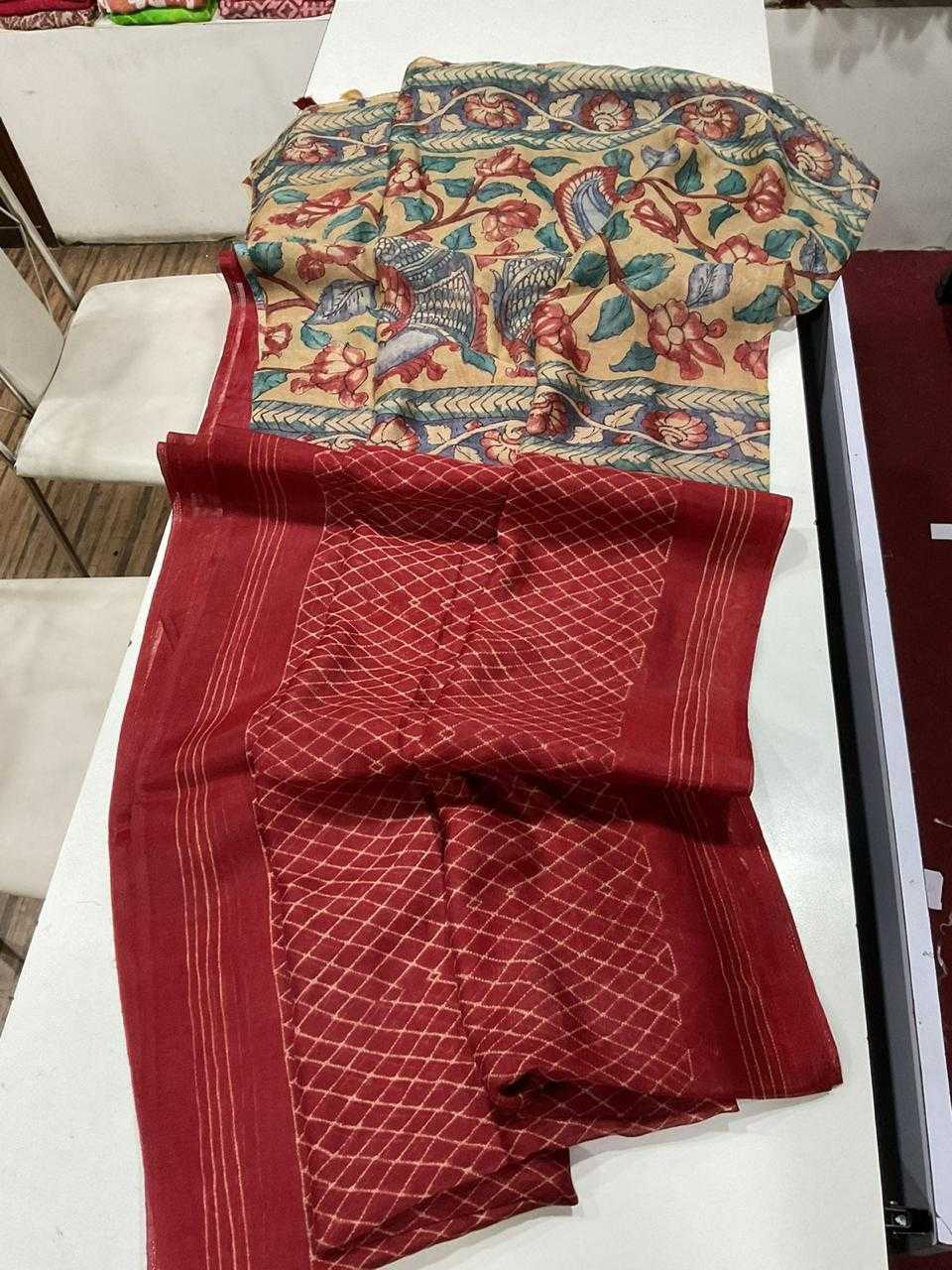 Ynf Linen KESH484 310 Sarees Wedding Collections Festive Collections Wholesale Printed Sarees Kalamkari Sarees Linen Sarees Manufacturer