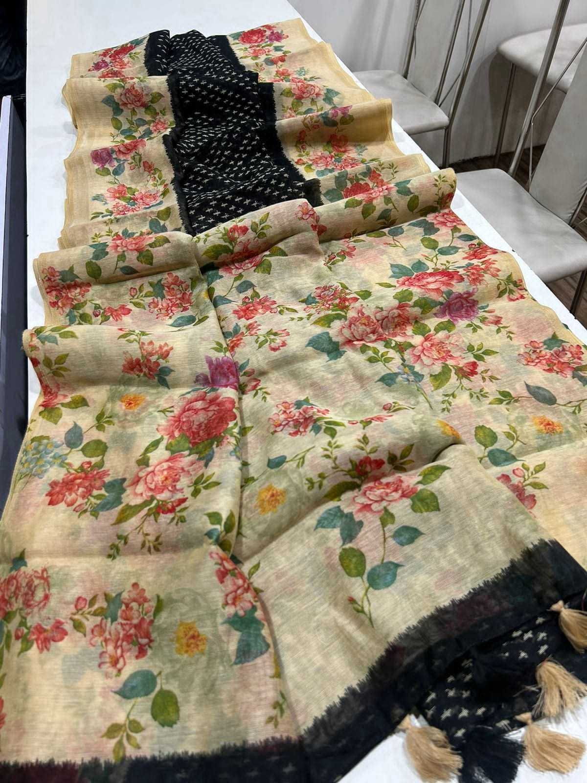 Ynf Linen KESH484 323 Sarees Wedding Collections Festive Collections Wholesale Designer Sarees Printed Sarees Linen Sarees Manufacturer