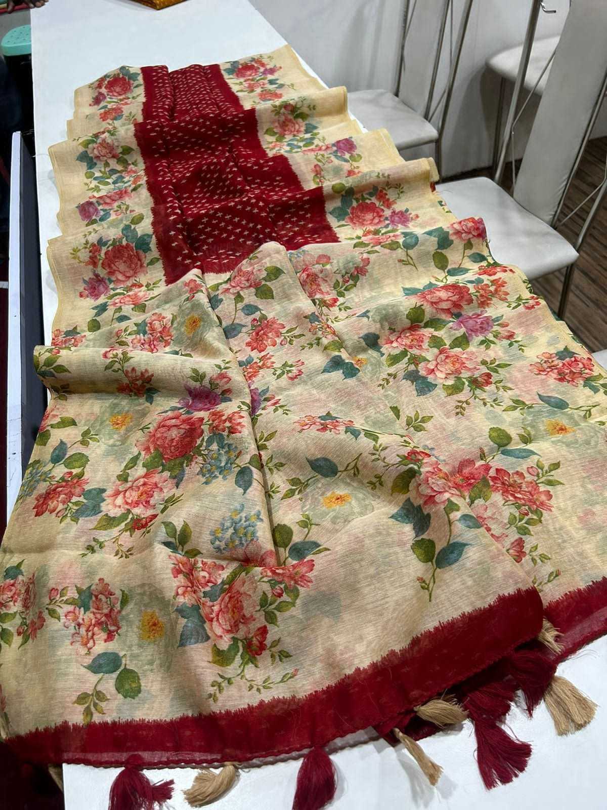 Ynf Linen KESH484 323 Sarees Wedding Collections Festive Collections Wholesale Designer Sarees Printed Sarees Linen Sarees Manufacturer