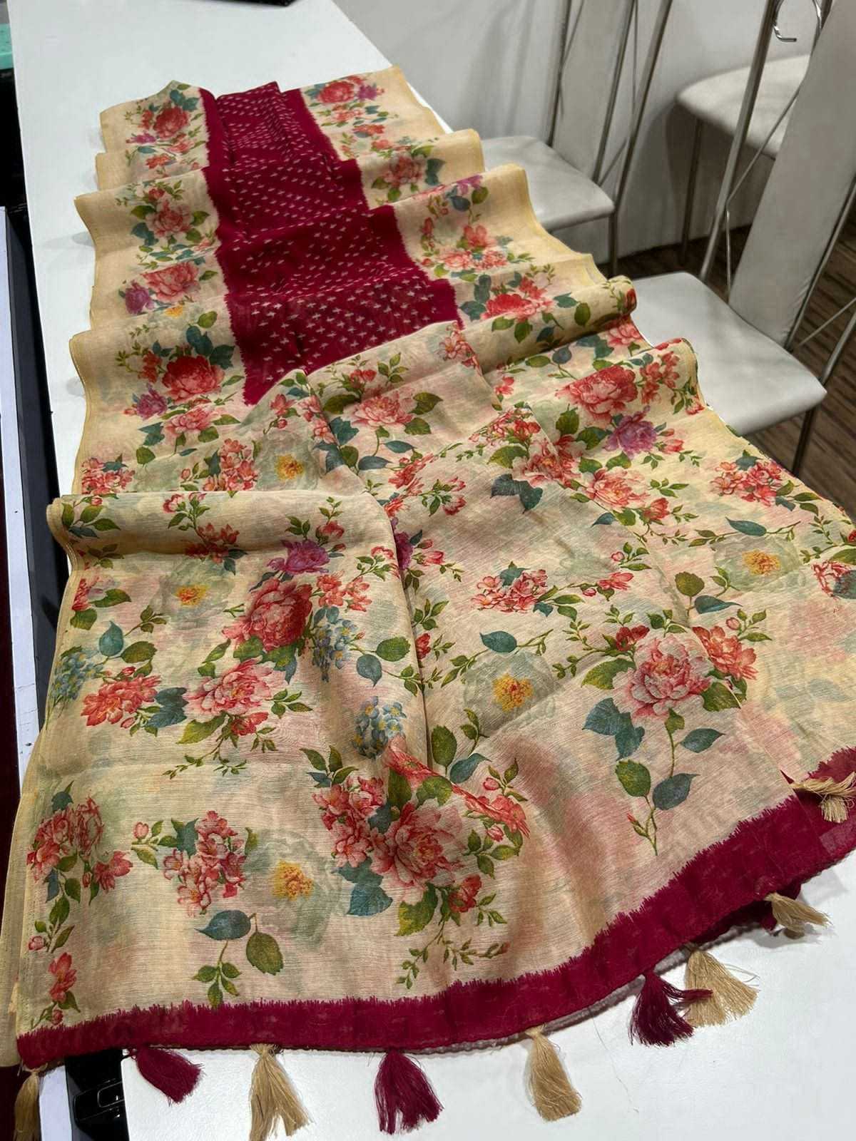 Ynf Linen KESH484 323 Sarees Wedding Collections Festive Collections Wholesale Designer Sarees Printed Sarees Linen Sarees Manufacturer