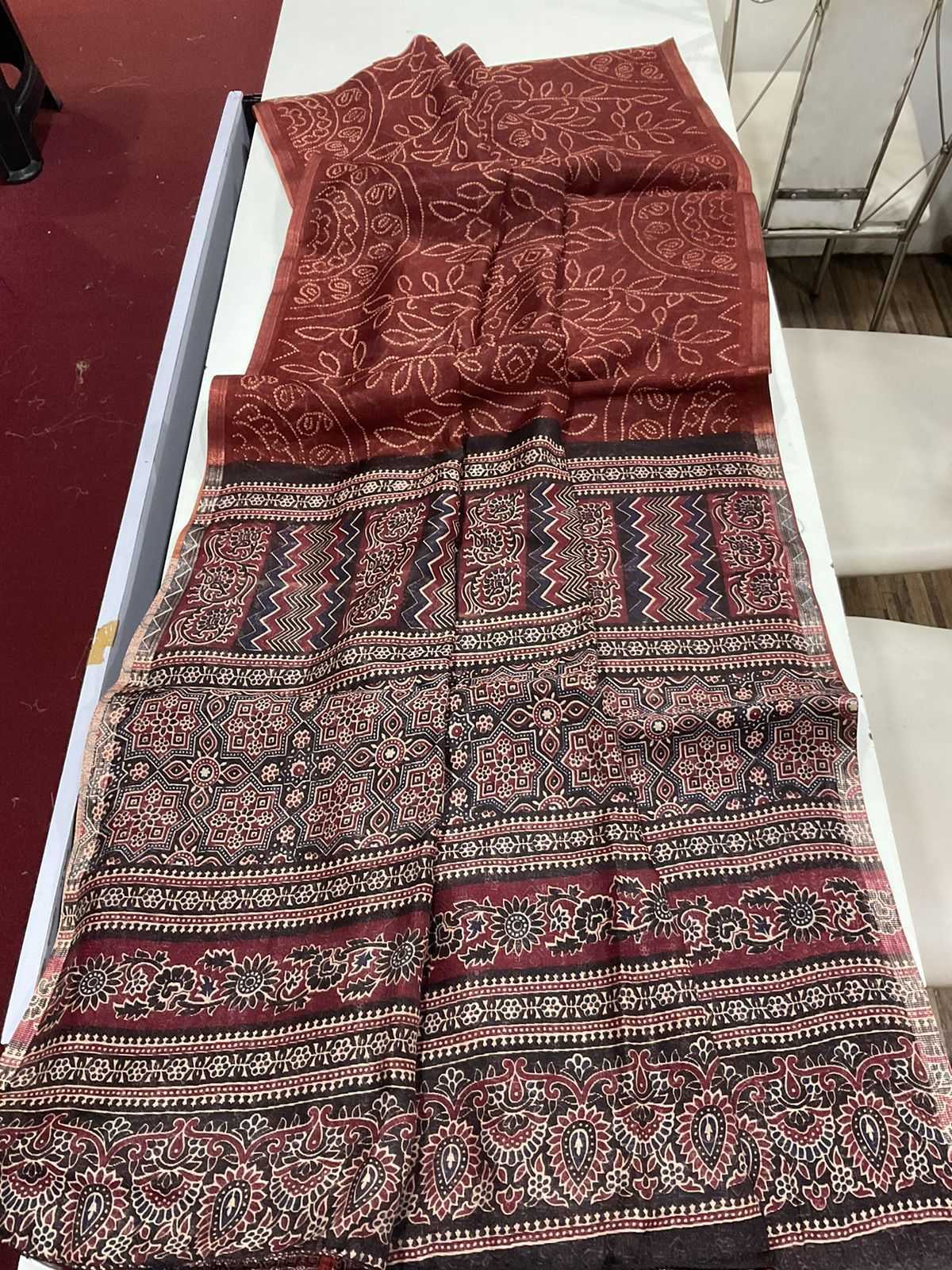 Ynf Linen KESH484 332 Sarees Wedding Collections Festive Collections Wholesale Printed Sarees Ajrakh Sarees Linen Sarees Manufacturer