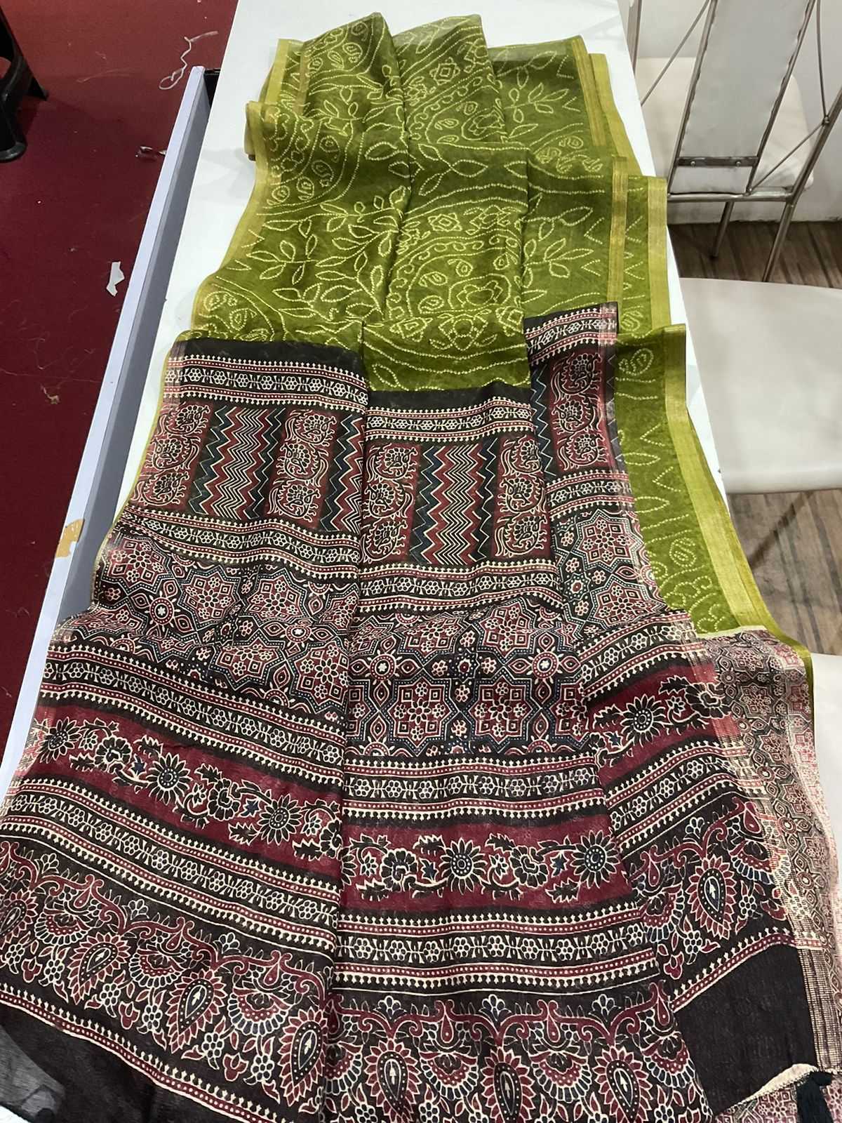 Ynf Linen KESH484 332 Sarees Wedding Collections Festive Collections Wholesale Printed Sarees Ajrakh Sarees Linen Sarees Manufacturer