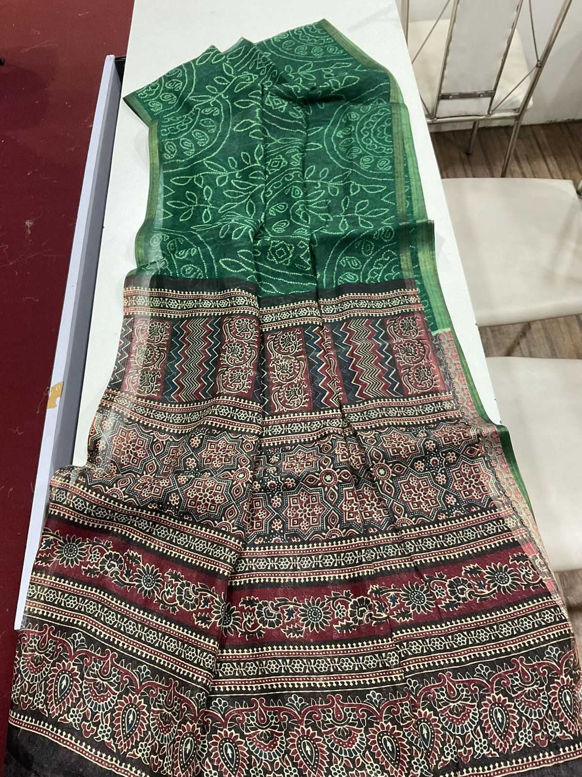 Ynf Linen KESH484 332 Sarees Wedding Collections Festive Collections Wholesale Printed Sarees Ajrakh Sarees Linen Sarees Manufacturer