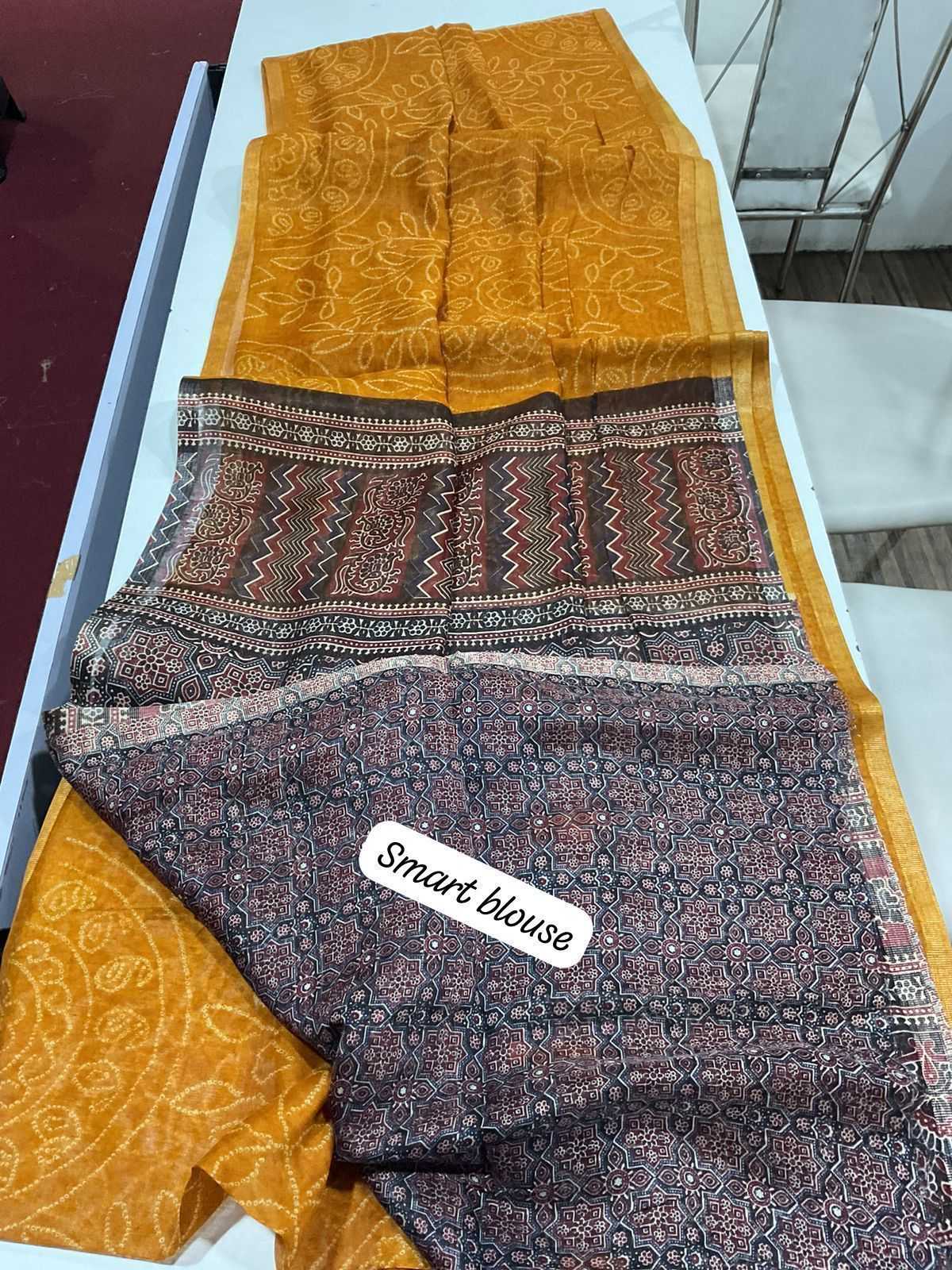 Ynf Linen KESH484 332 Sarees Wedding Collections Festive Collections Wholesale Printed Sarees Ajrakh Sarees Linen Sarees Manufacturer