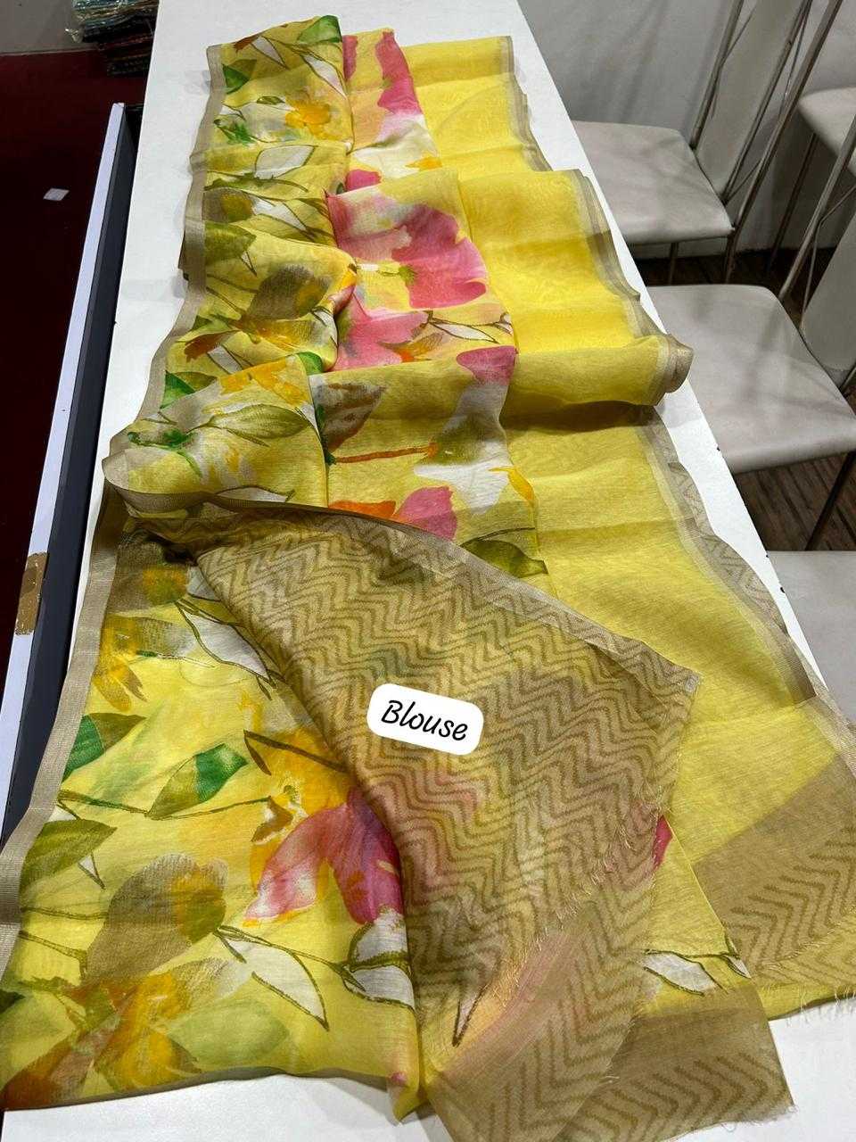 Ynf Linen KESH484 334 Sarees Wedding Collections Festive Collections Wholesale Printed Sarees Linen Sarees Onam Collections Manufacturer