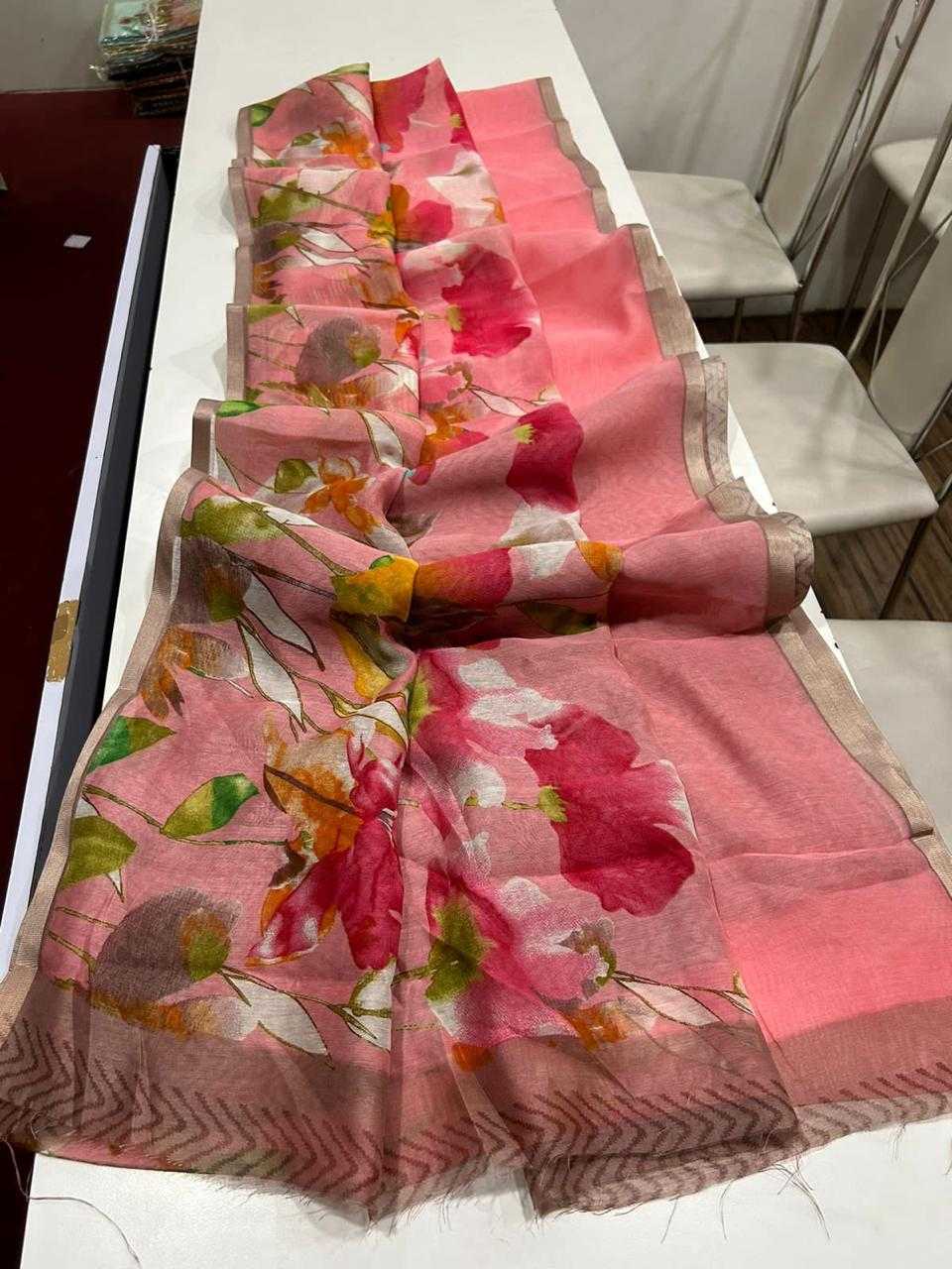 Ynf Linen KESH484 334 Sarees Wedding Collections Festive Collections Wholesale Printed Sarees Linen Sarees Onam Collections Manufacturer