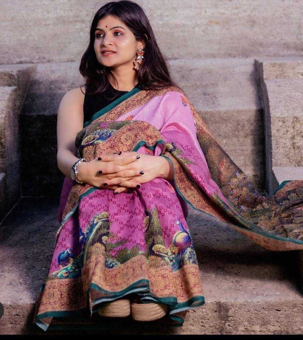Ynf Linen KESH484 KEYNOTE Sarees Wedding Collections Wholesale Designer Sarees Printed Sarees Kalamkari Sarees Manufacturer