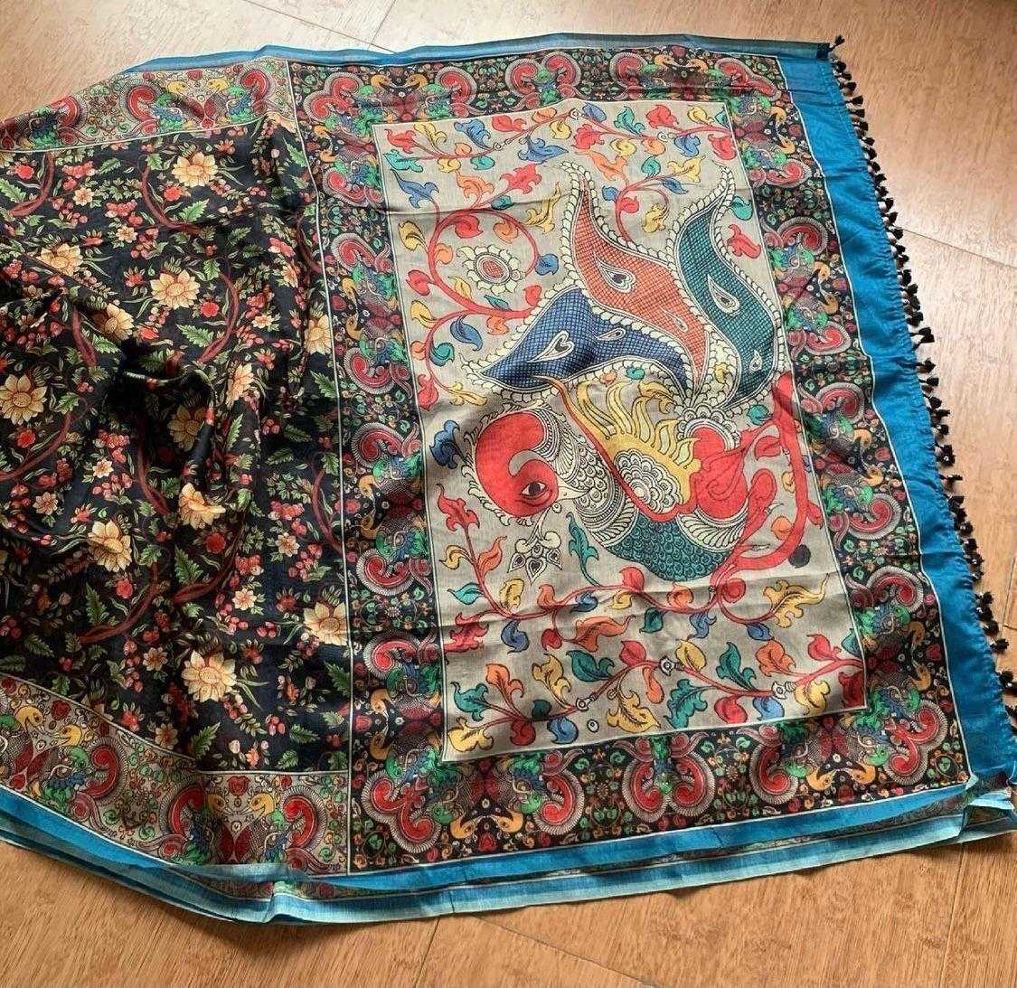 Ynf Linen KESH484 KEYNOTE Sarees Wedding Collections Wholesale Designer Sarees Printed Sarees Kalamkari Sarees Manufacturer