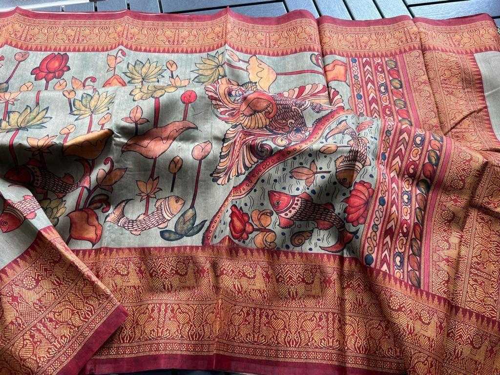 Ynf Linen KESH484 REFRESHING Sarees Wedding Collections Festive Collections Wholesale Printed Sarees Kalamkari Sarees Linen Sarees Manufacturer