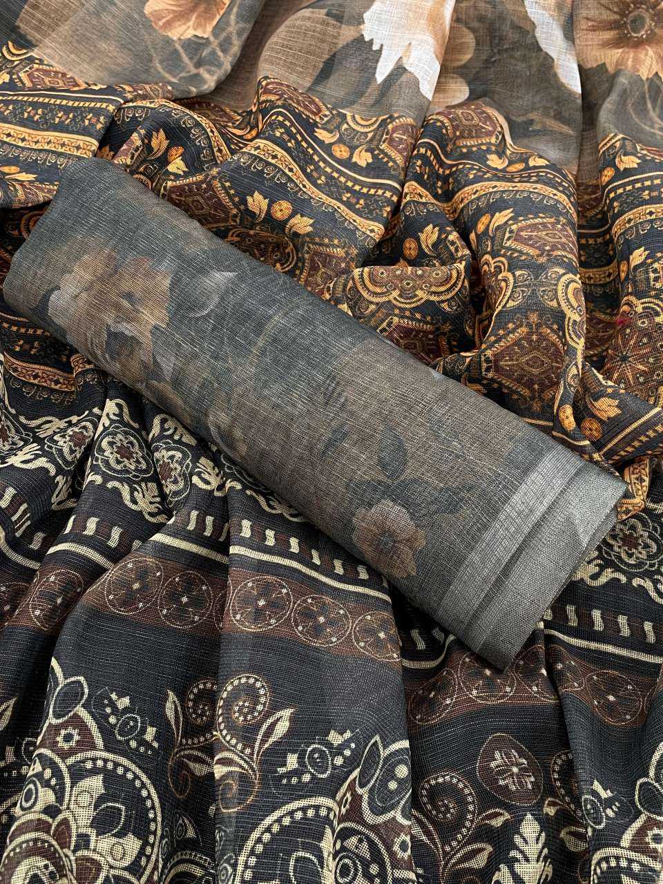 Ynf Linen RIN231 ANSHITA LILEN Sarees Wholesale Designer Sarees Fancy Sarees Cotton Linen Sarees Manufacturer