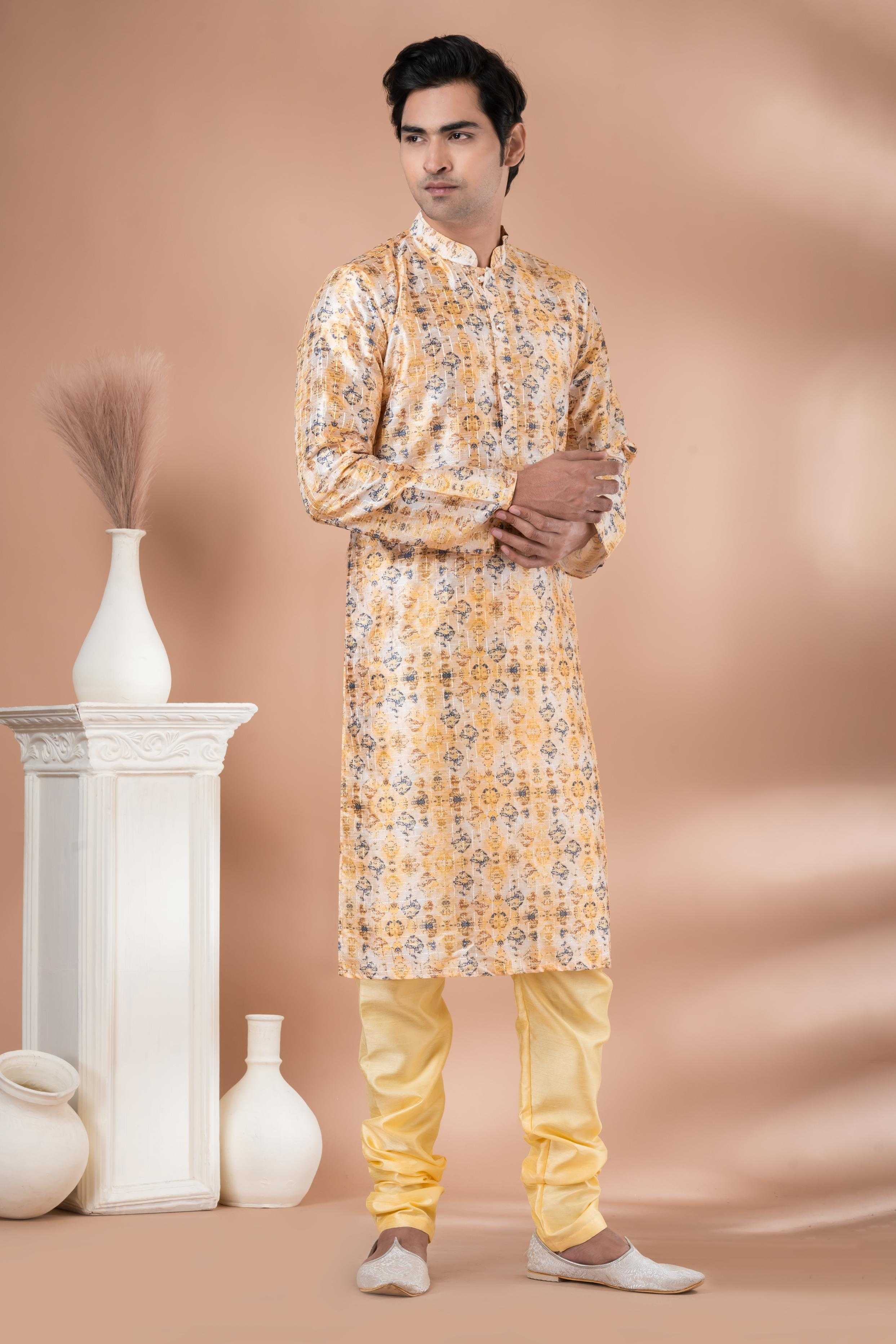 Ynf Mono Slub RIN223 3349A Mens Wear Wholesale Mens Kurtas Mens Kurta Pyjama Men Wedding kurta Manufacturer
