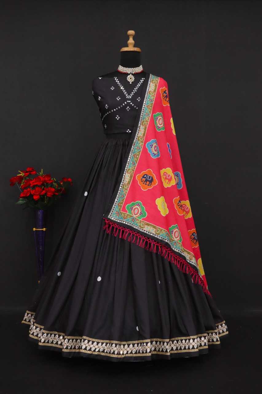 Ynf Muslin Cotton RIN222 263 Lehengas Festive Collections Wholesale Designer Lehenga Mirror Work Lehenga Navratri Chaniya Choli Manufacturer