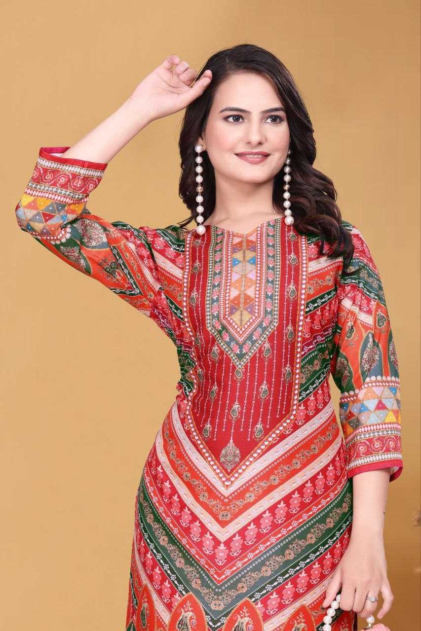 Ynf Muslin RIN220 Crap Kurti Wedding Collections Festive Collections Wholesale Festive Kurtis Printed Kurtis Kurti With Pants Manufacturer
