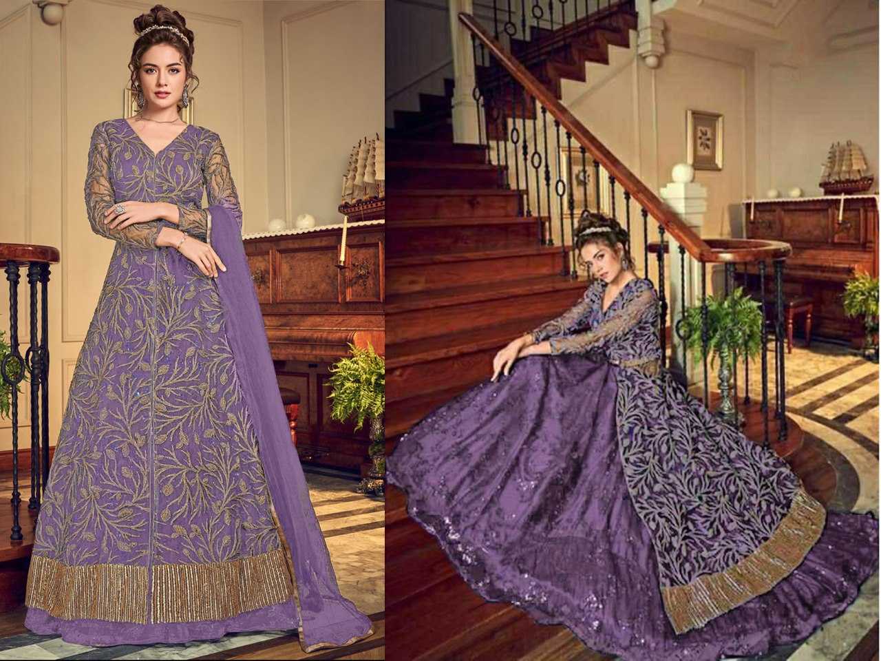 Ynf Net KESH504 004551 Suits & Dresses Wedding Collections Festive Collections Wholesale Net Suit Designer Suits Embroidered Suits Manufacturer