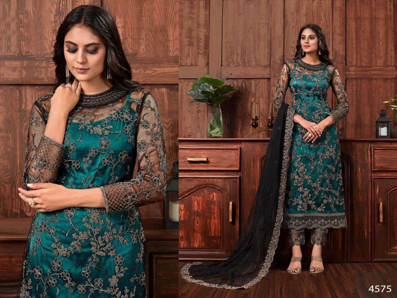 Ynf Net KESH504 4575 Suits & Dresses Wholesale Embroidery Suits Net Suit Semi-Stitched Suits Manufacturer