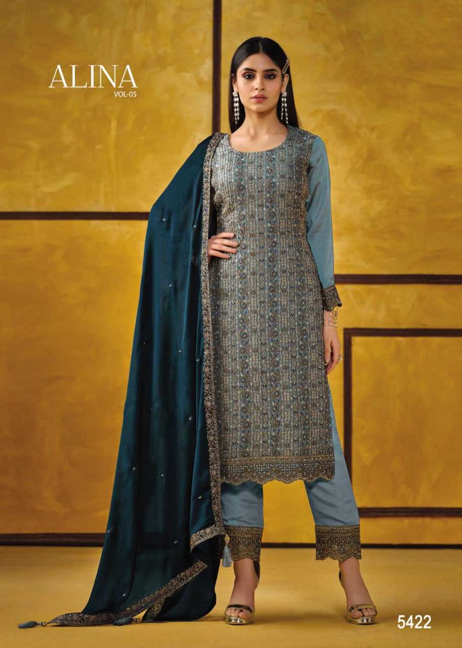 Ynf Net KESH504 5421 Suits & Dresses Wholesale Embroidery Suits Net Suit Semi-Stitched Suits Manufacturer