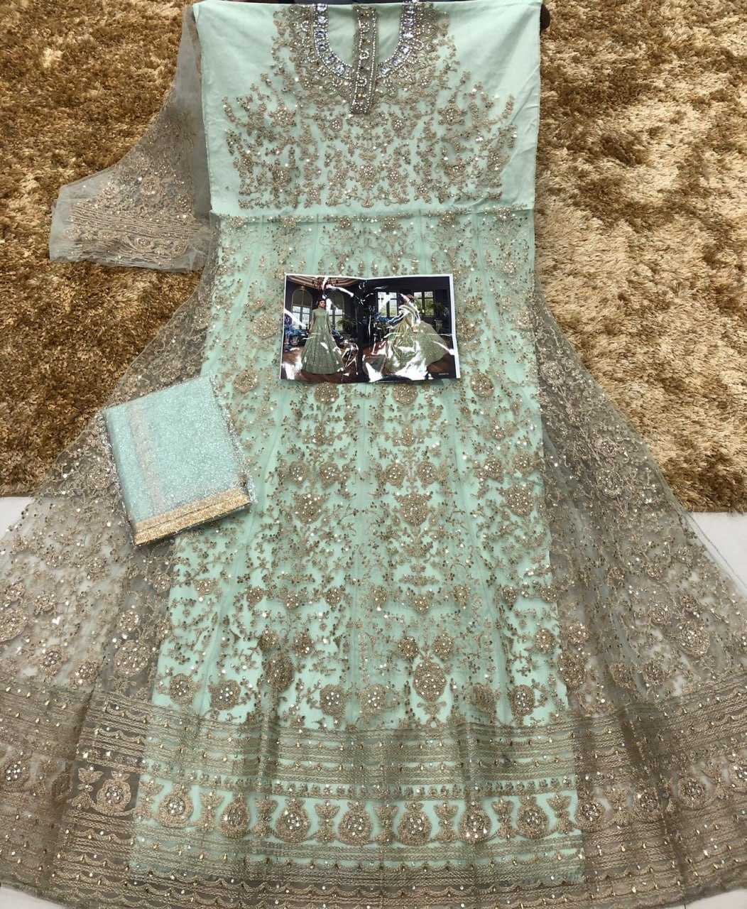Ynf Net KESH504 5810-1 Gowns Wedding Collections Festive Collections Wholesale Long Gowns Designer Gowns Full Sleeve Gowns Manufacturer