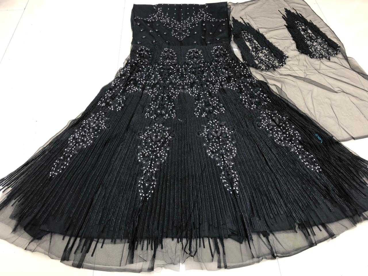 Ynf Net KESH504 6506 Gowns Wedding Collections Festive Collections Wholesale Designer Gowns Full Sleeve Gowns Black Gown Manufacturer