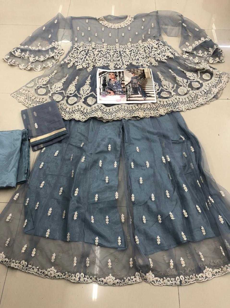 Ynf Net KESH504 7023 Suits & Dresses Wedding Collections Festive Collections Wholesale Embroidery Suits Palazzo Suit Net Suit Manufacturer