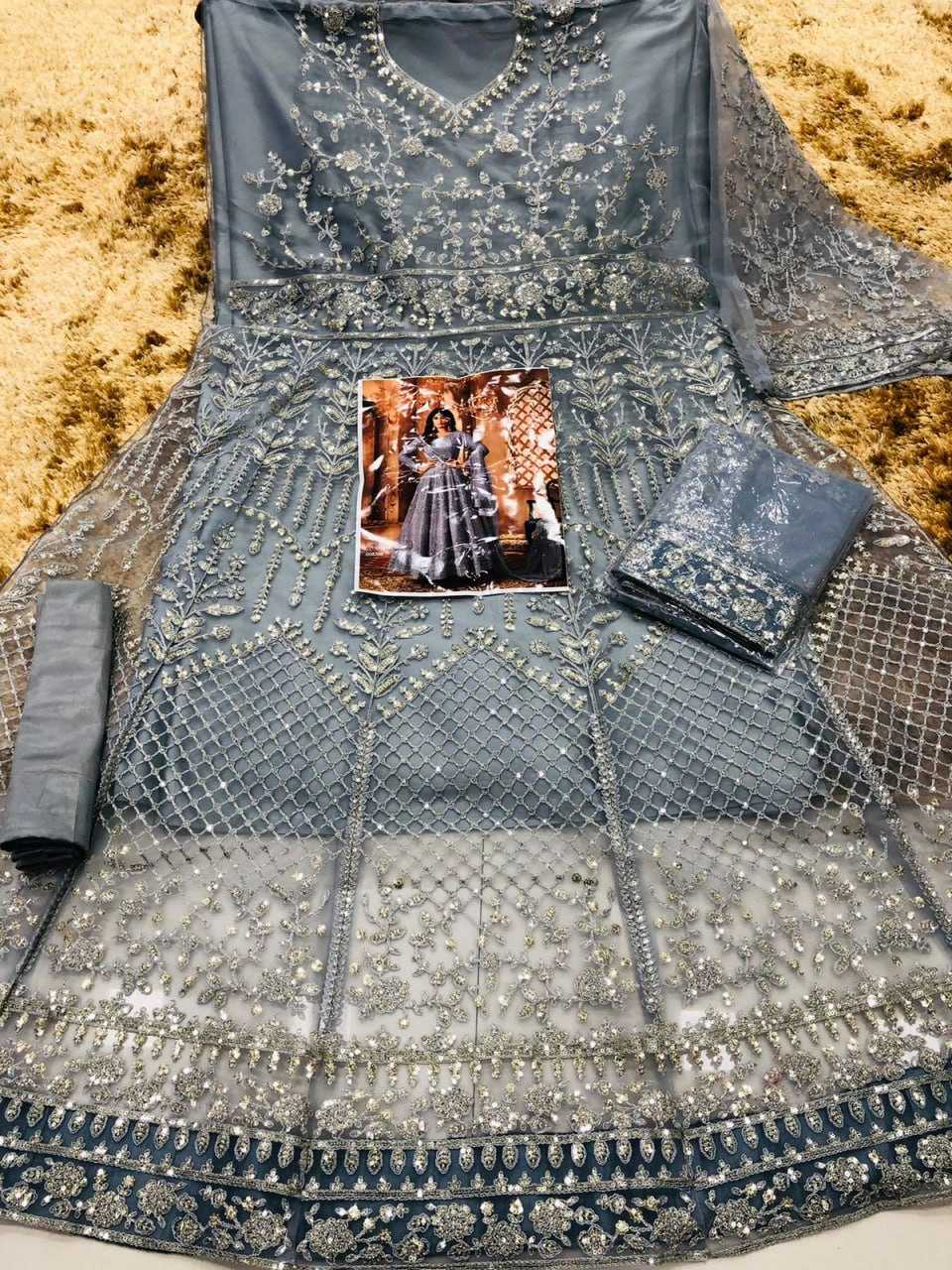 Ynf Net KESH504 8398 Gowns Wedding Collections Bollywood Collections Wholesale Embroidery Gowns Sequin Gowns Shamita Shetty Manufacturer