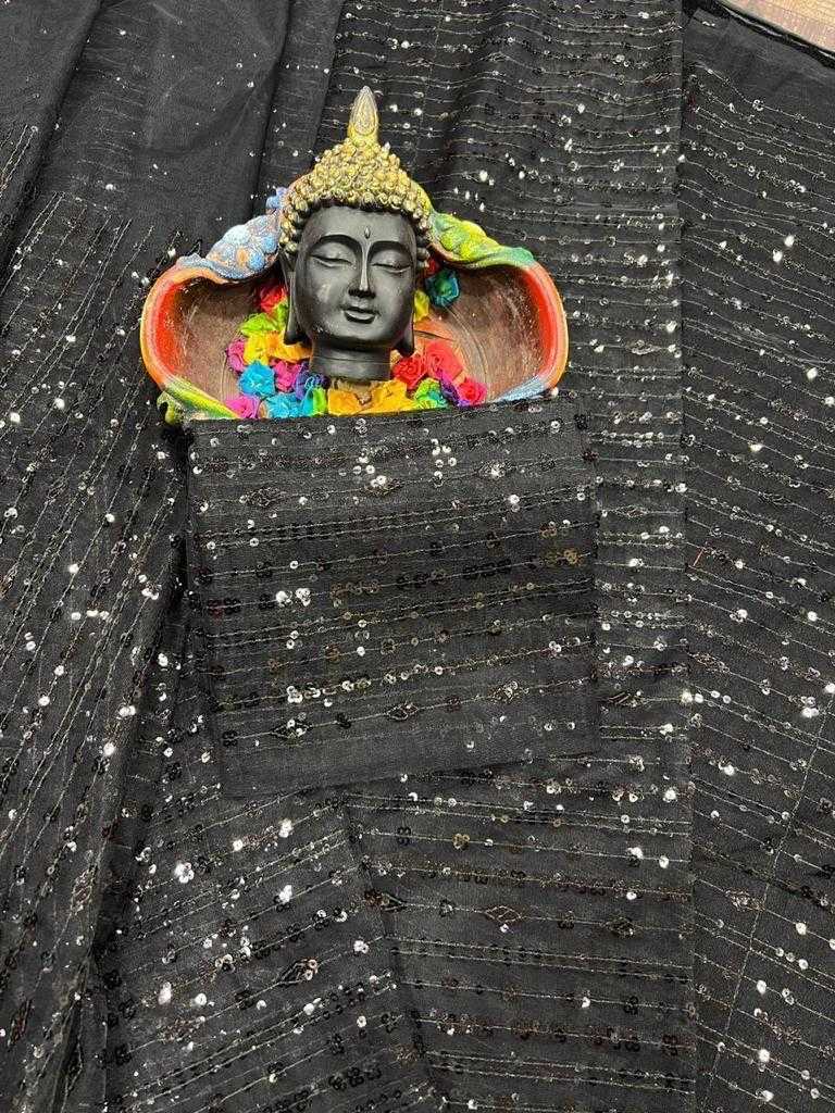 Ynf Net RIN134 0191 Sarees Wedding Collections Wholesale Net Sarees Embroidered Sarees Black Sarees Manufacturer