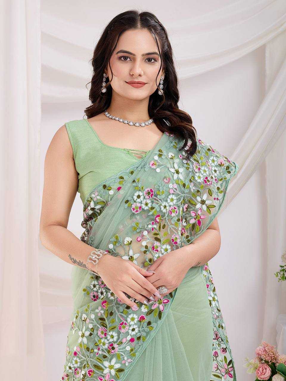 Ynf Net RIN188 Vaamika21 Sarees Wholesale Fancy Sarees Net Sarees Embroidered Sarees Manufacturer
