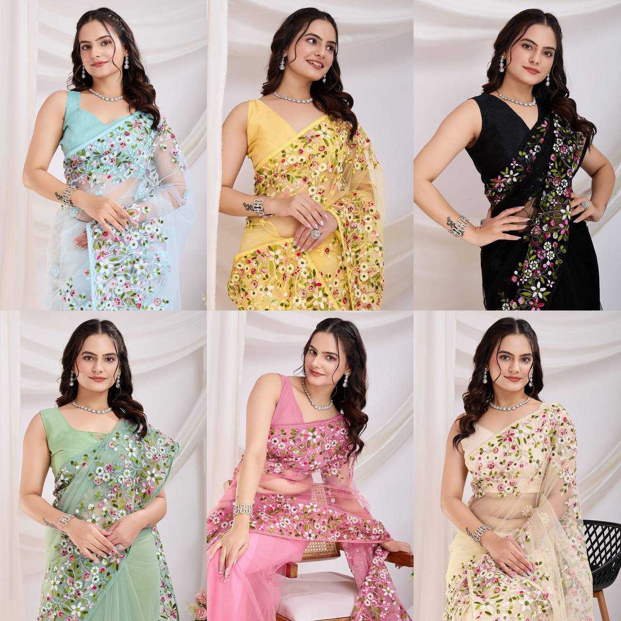 Ynf Net RIN188 Vaamika21 Sarees Wholesale Fancy Sarees Net Sarees Embroidered Sarees Manufacturer