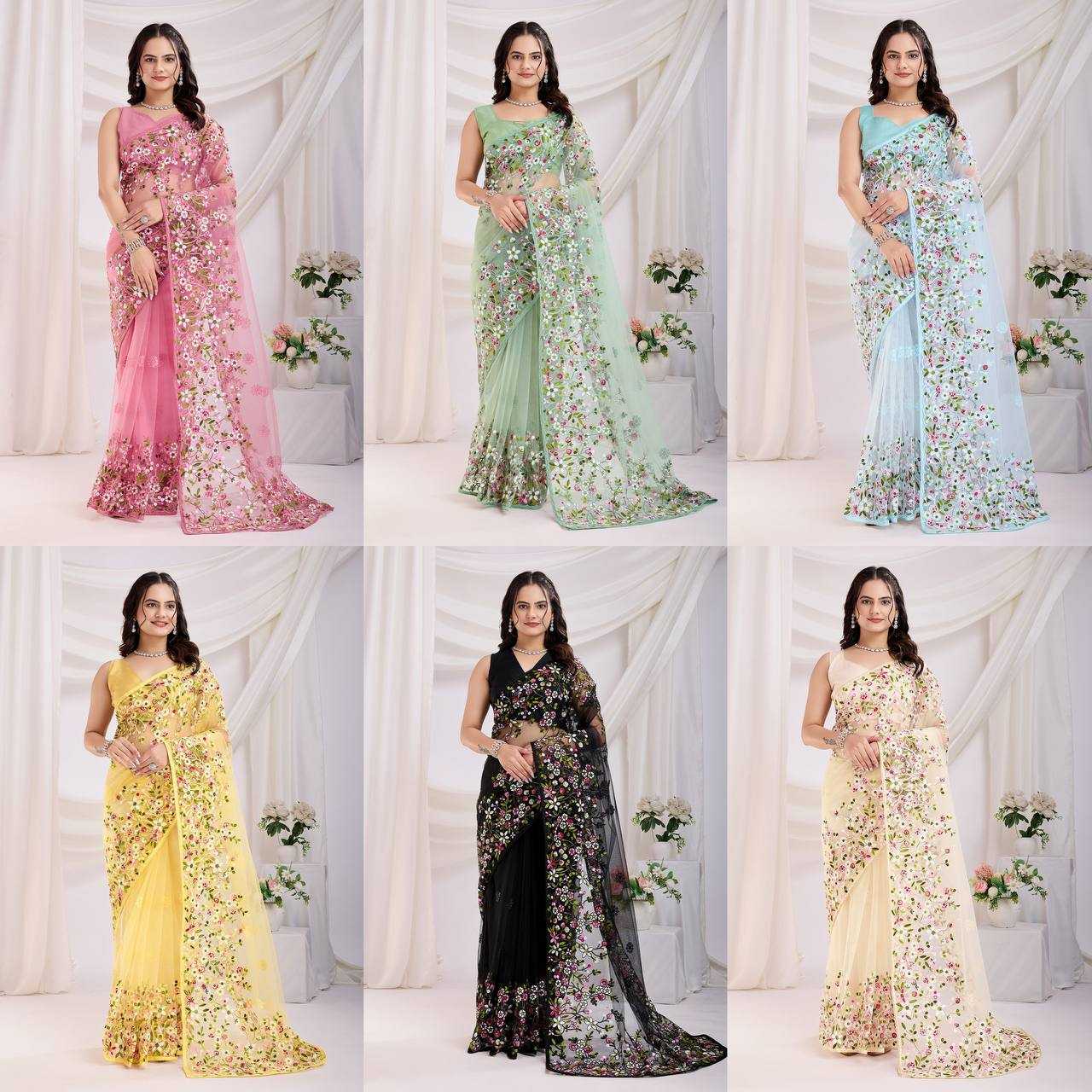 Ynf Net RIN188 Vaamika21 Sarees Wholesale Fancy Sarees Net Sarees Embroidered Sarees Manufacturer