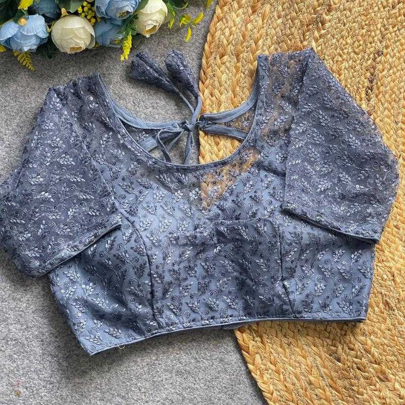 Ynf Nylon KESH426 018 Readymade Blouses Wholesale Sequence Embroidery Blouse Embroidered Blouses Party Wear Blouse Manufacturer