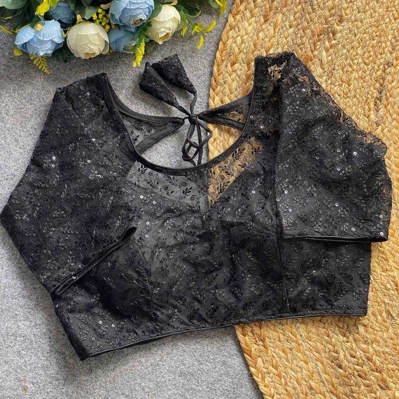 Ynf Nylon KESH426 018 Readymade Blouses Wholesale Sequence Embroidery Blouse Embroidered Blouses Party Wear Blouse Manufacturer