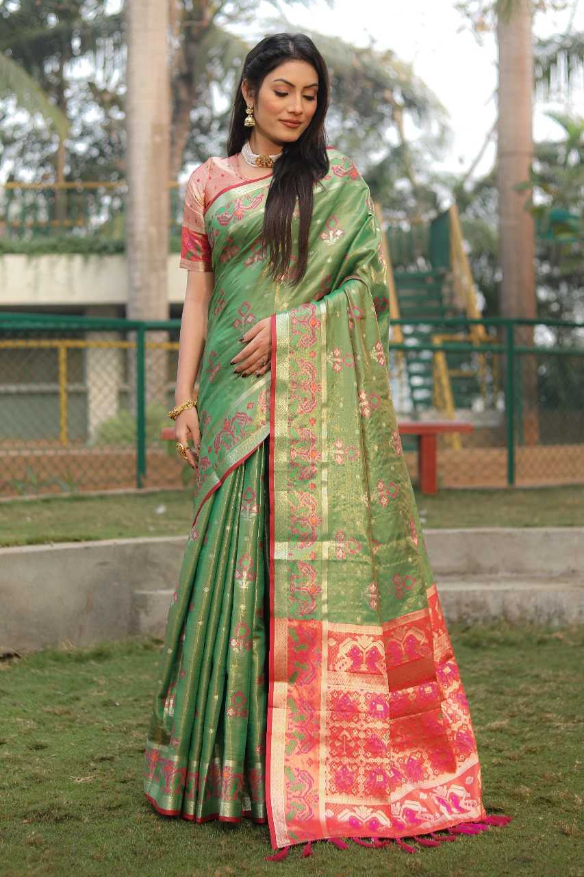 Ynf Organic Silk RIN144 flowy Silk Sarees Wedding Collections Festive Collections Wholesale Patola Sarees Ikkat Silk Sarees Festival Silk Sarees Manufacturer