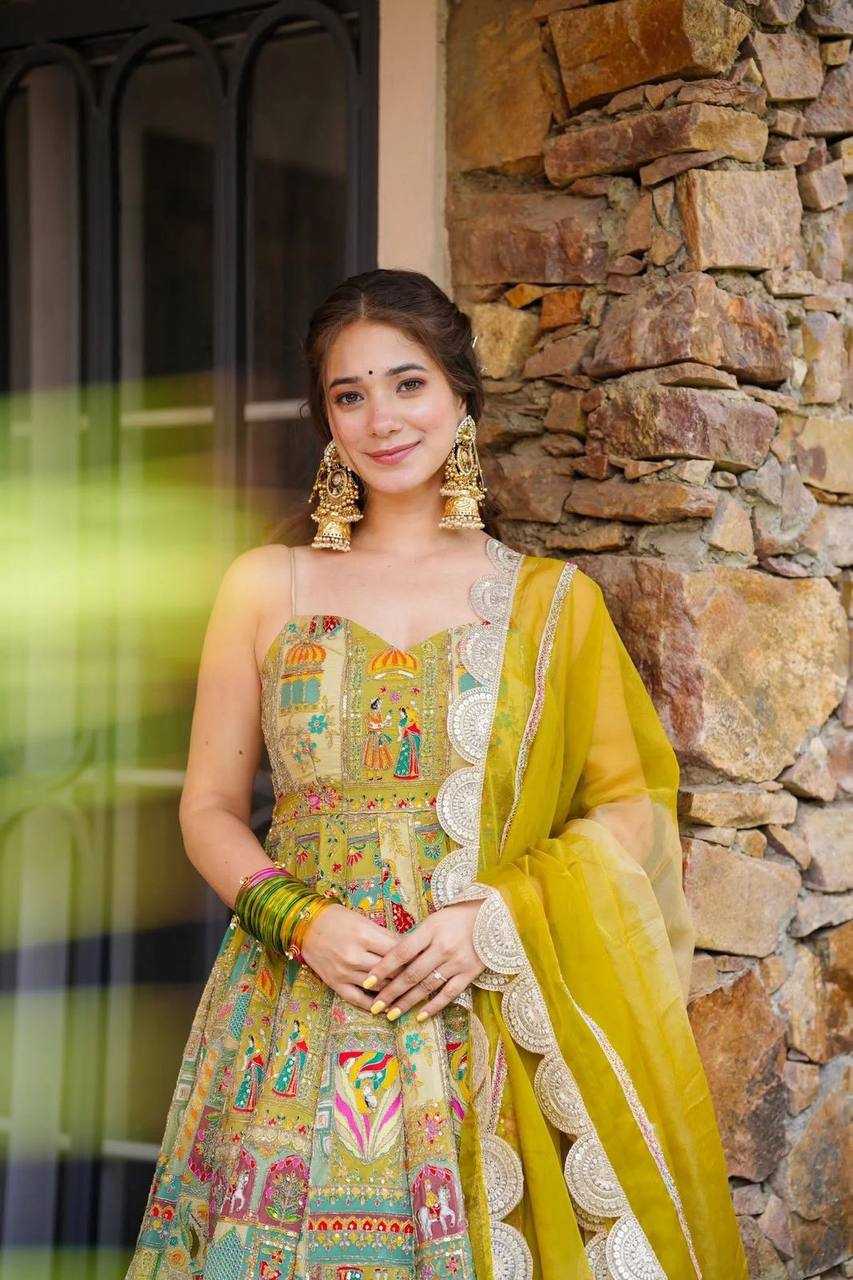 Ynf Organza KESH154 300 Gowns Wholesale Printed Gowns Anarkali Gown Long Gowns Manufacturer