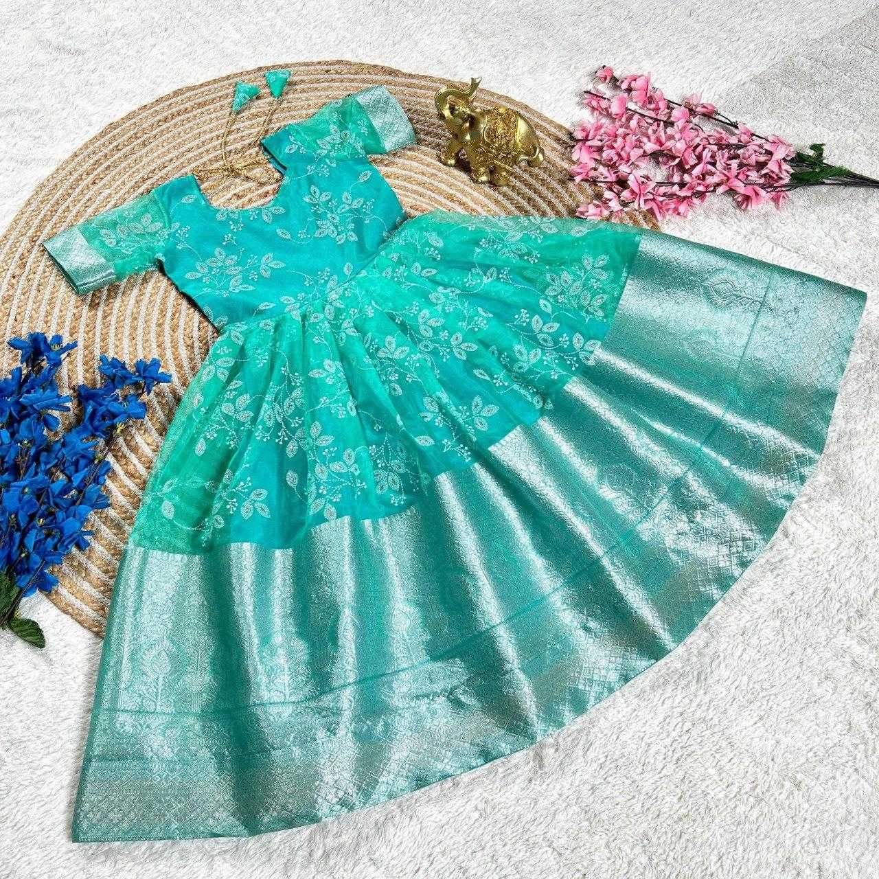 Ynf Organza KESH505 340 Kids Wear Wholesale Kids Gown Kids Ethnic Gowns Manufacturer