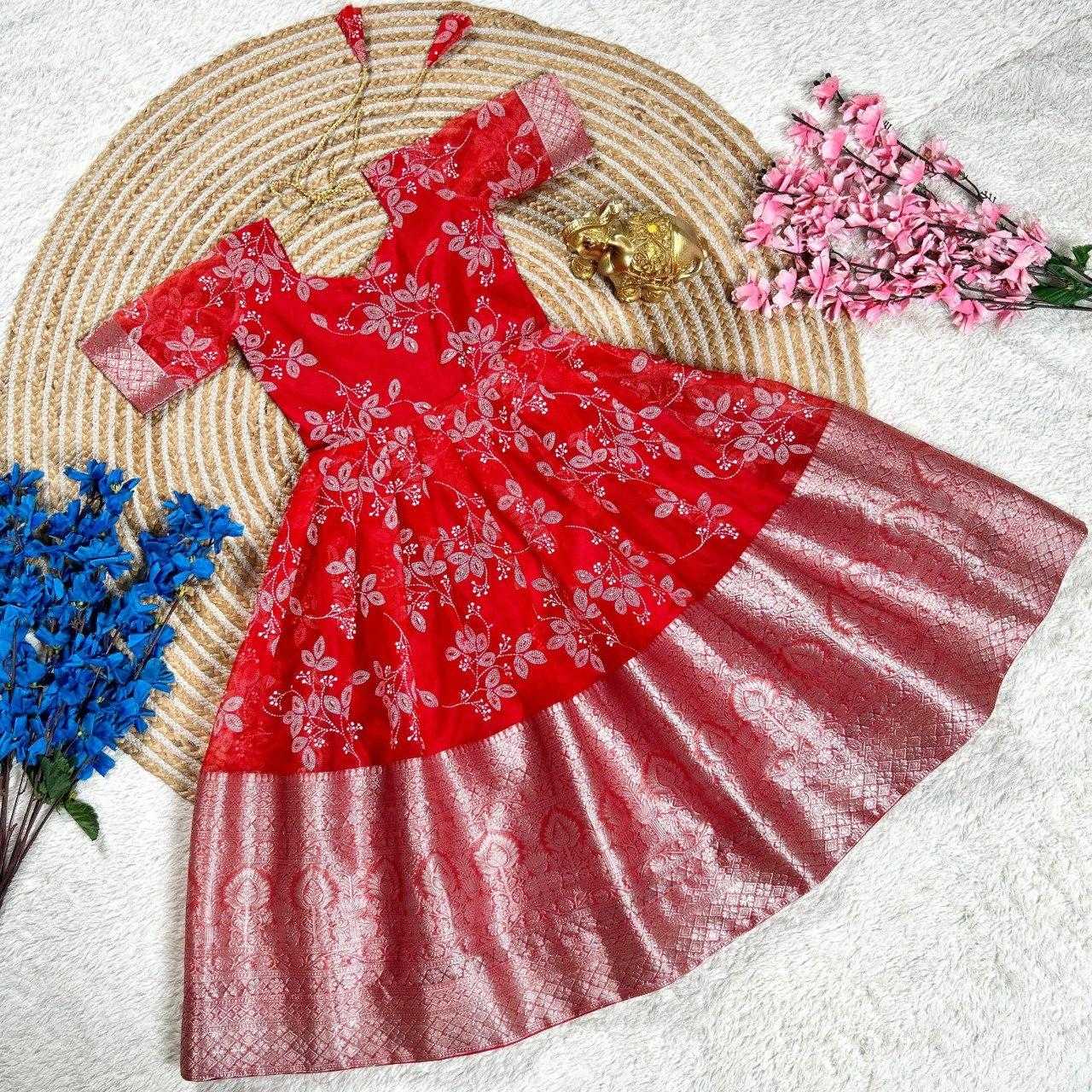 Ynf Organza KESH505 340 Kids Wear Wholesale Kids Gown Kids Ethnic Gowns Manufacturer