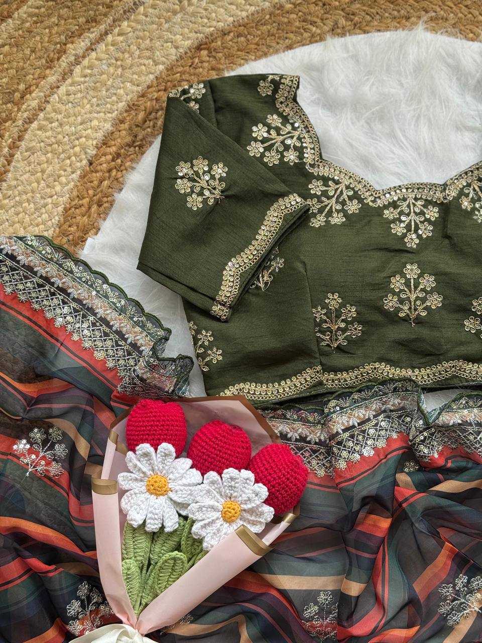 Ynf Organza RIN105 MIRA Silk Sarees Wholesale Embroidered Silk Sarees Silk Sarees With Blouse Manufacturer