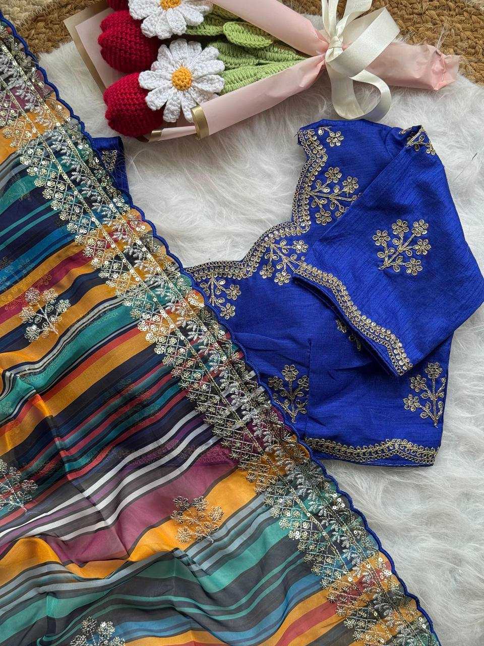 Ynf Organza RIN105 MIRA Silk Sarees Wholesale Embroidered Silk Sarees Silk Sarees With Blouse Manufacturer