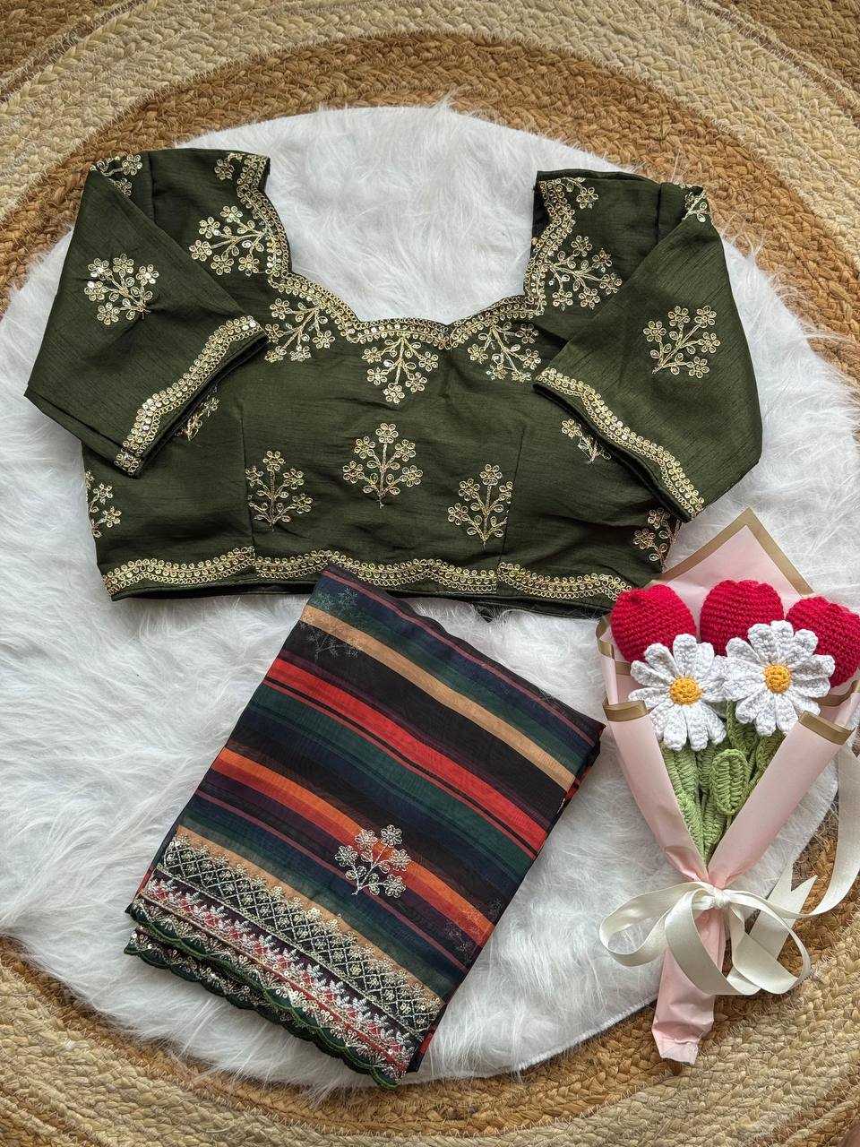 Ynf Organza RIN105 MIRA Silk Sarees Wholesale Embroidered Silk Sarees Silk Sarees With Blouse Manufacturer