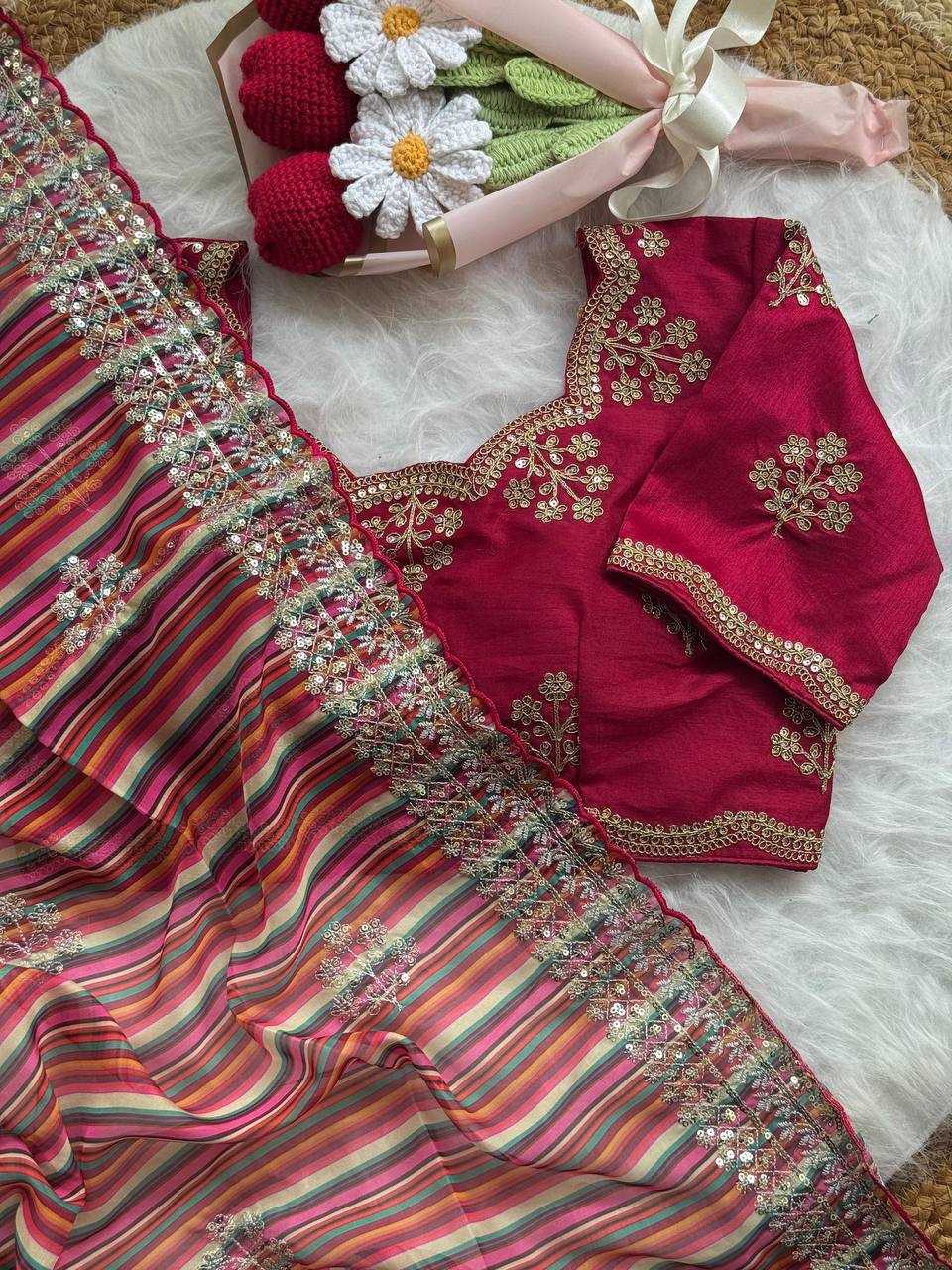 Ynf Organza RIN105 MIRA Silk Sarees Wholesale Embroidered Silk Sarees Silk Sarees With Blouse Manufacturer