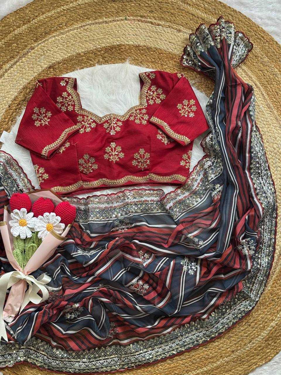 Ynf Organza RIN105 MIRA Silk Sarees Wholesale Embroidered Silk Sarees Silk Sarees With Blouse Manufacturer