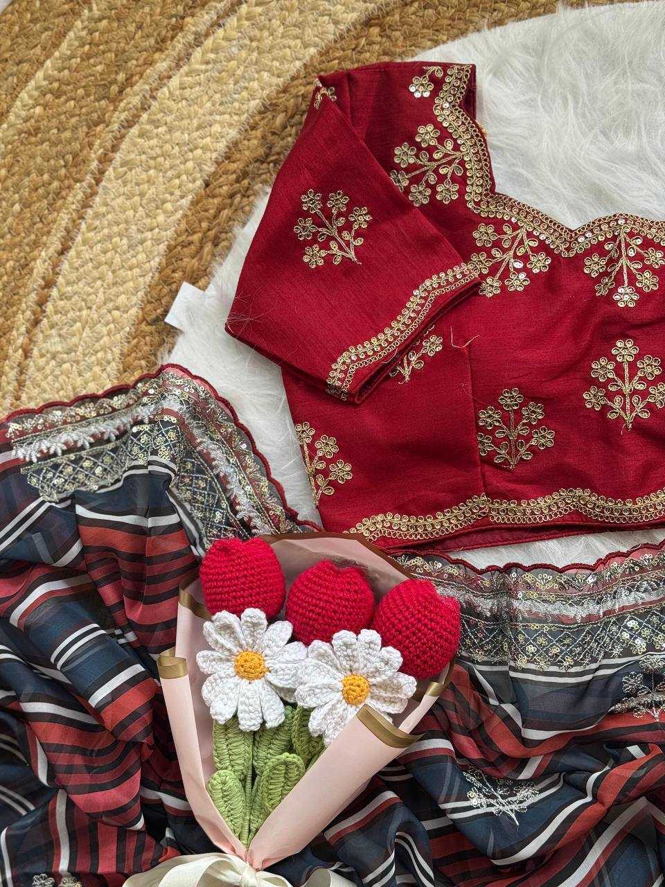 Ynf Organza RIN105 MIRA Silk Sarees Wholesale Embroidered Silk Sarees Silk Sarees With Blouse Manufacturer
