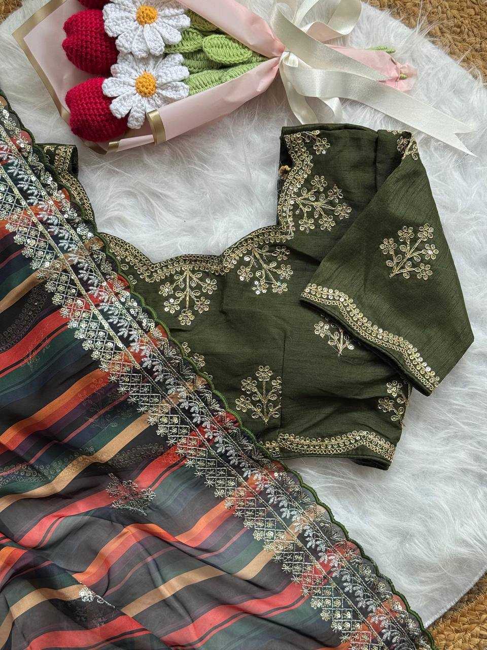 Ynf Organza RIN105 MIRA Silk Sarees Wholesale Embroidered Silk Sarees Silk Sarees With Blouse Manufacturer