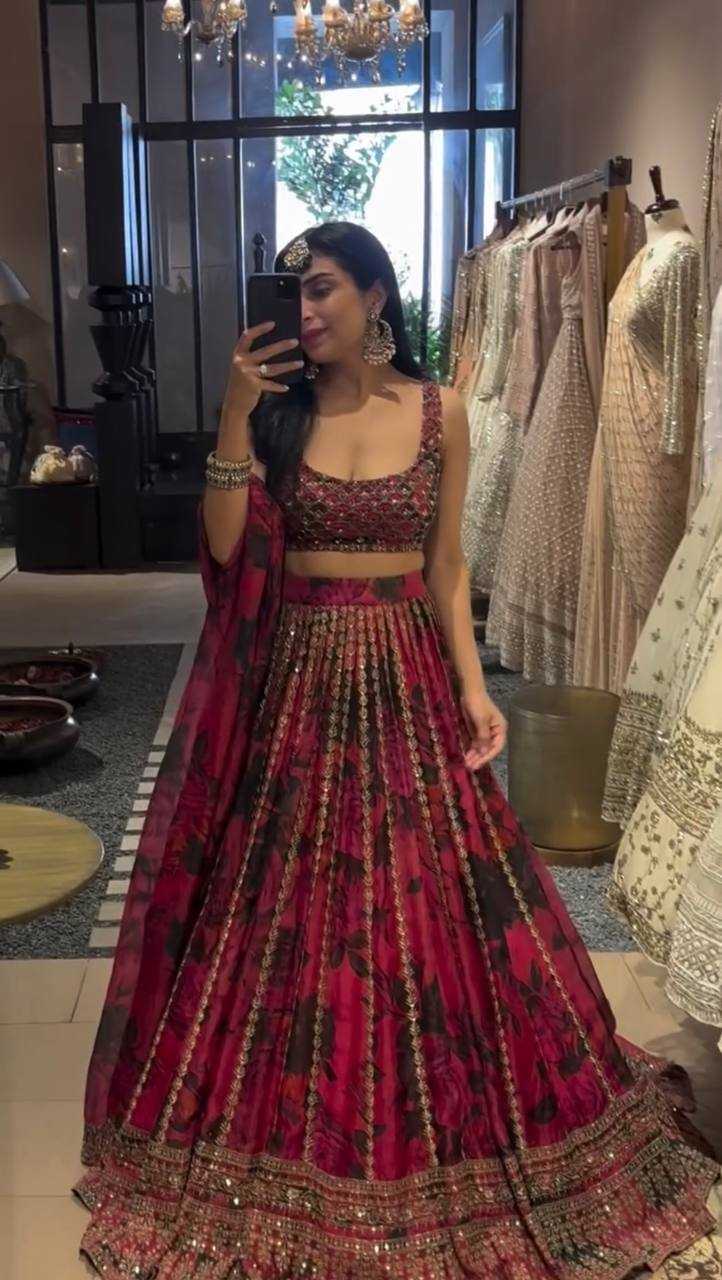 Ynf Organza RIN162 362 Lehengas Wholesale Fancy Lehenga Silk Lehenga Sequins Lehenga Manufacturer
