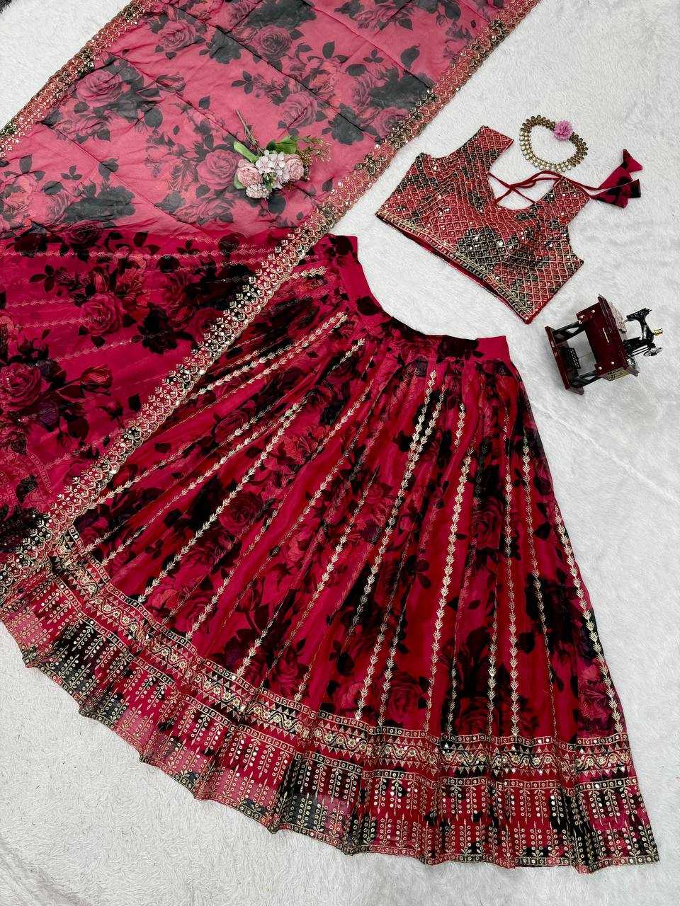 Ynf Organza RIN162 362 Lehengas Wholesale Fancy Lehenga Silk Lehenga Sequins Lehenga Manufacturer