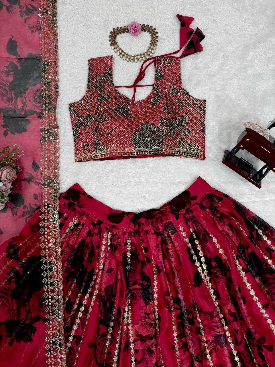 Ynf Organza RIN162 362 Lehengas Wholesale Fancy Lehenga Silk Lehenga Sequins Lehenga Manufacturer